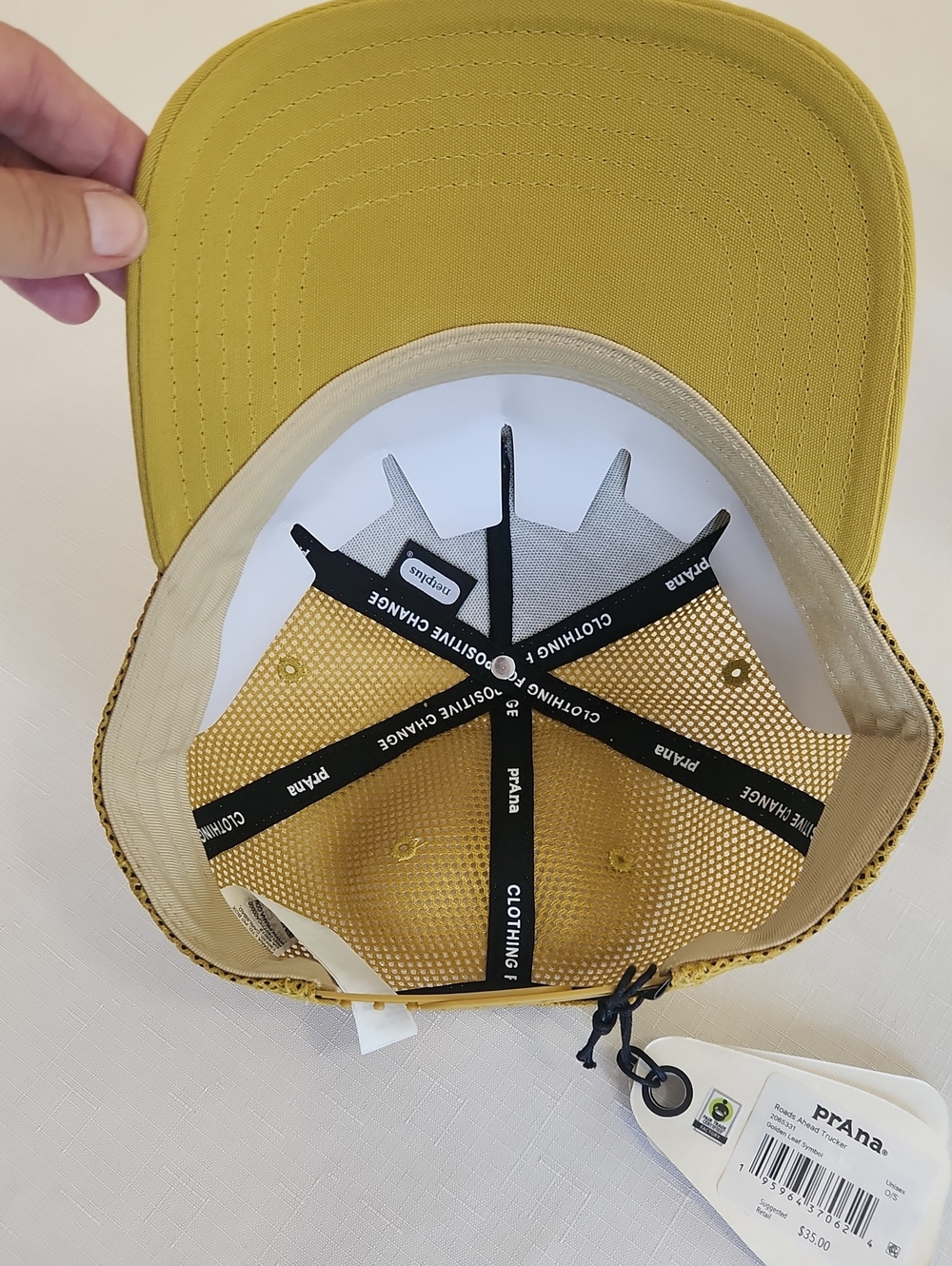 Prana Golden Unisex Trucker Cap Hat. Size OS NWT - Picture 5 of 8